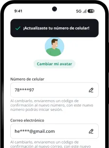 Celular donde se muestra la pantalla de personalización de LAFISE Digital
