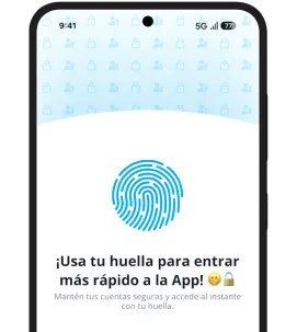 Celular donde se muestra la configuración de huella digital
