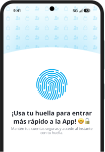 Celular donde se muestra la configuración de huella digital